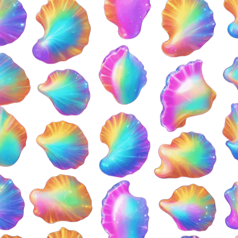 Lisa Frank sparkle sea shell with pearl ￼ emoji