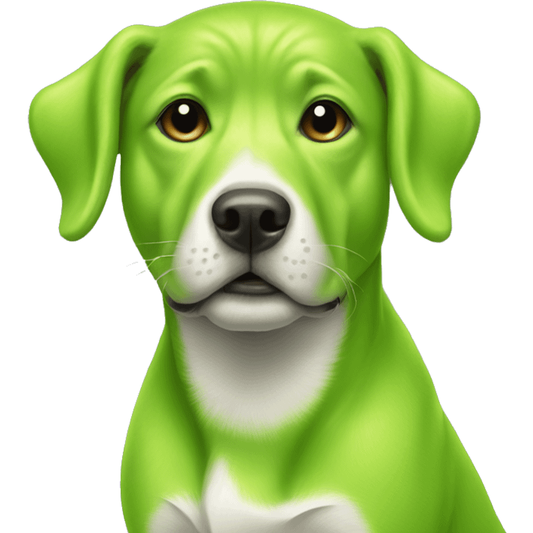 Lime green dog emoji