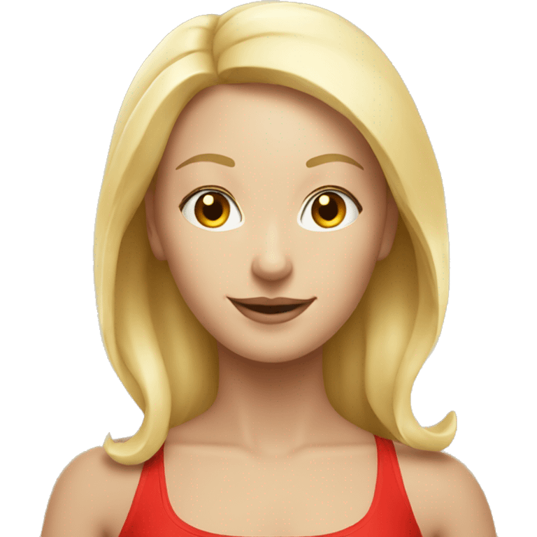  yoga blonde light girl in red yoga emoji