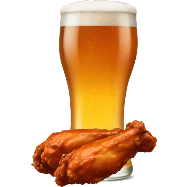 Buffalo wings with a beer emoji