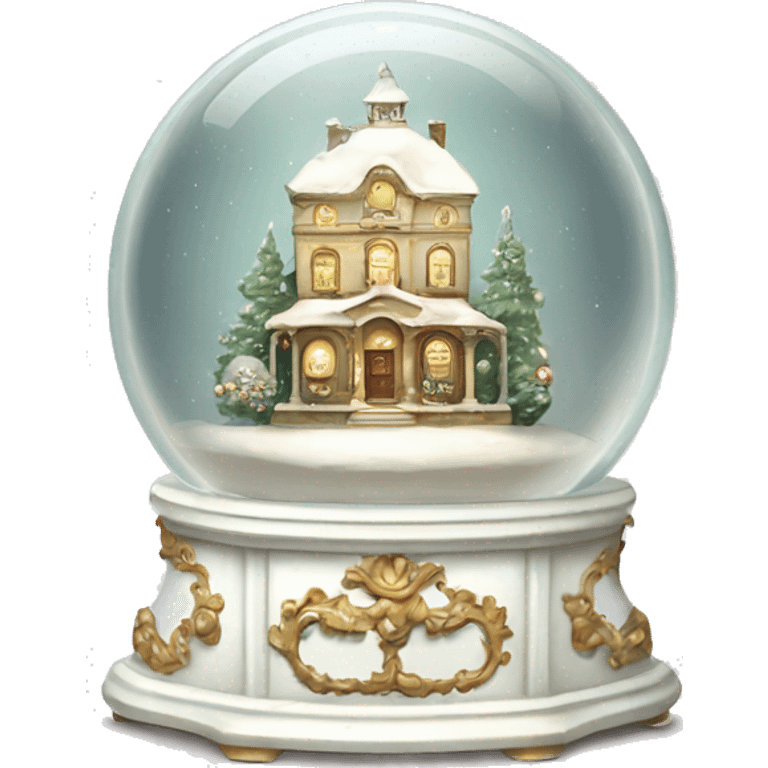 vintage white rococo snow globe emoji