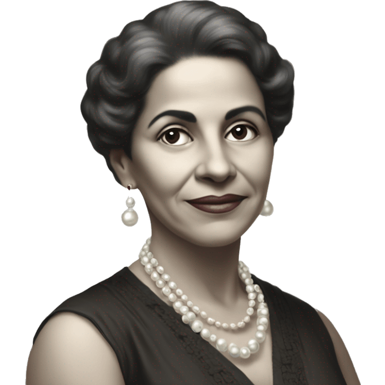 Lola Rodríguez de Tió was the first Puerto Rican-born woman poet to establish herself a reputation as a great poet throughout all of Latin America. short hair. pearls. emoji