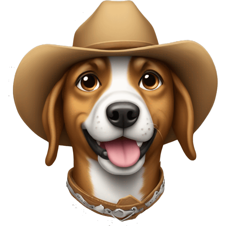 dog wearing cowboy hat emoji