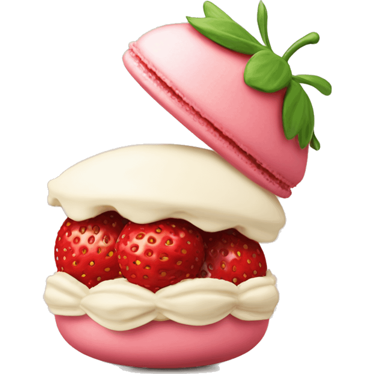 Stawberry and vanilla macaroon without strawberries  emoji