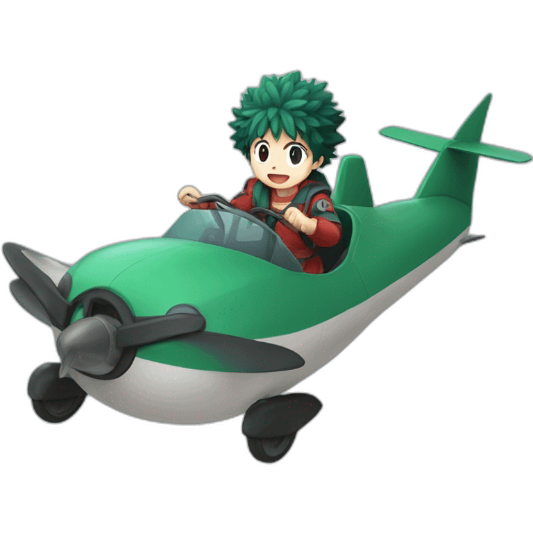 Izuku midorya sur un tapis volant emoji