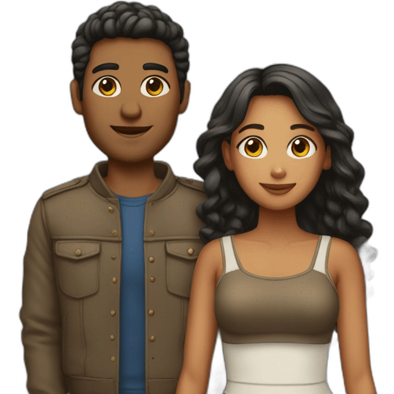 Couple wearing matching outfits emoji