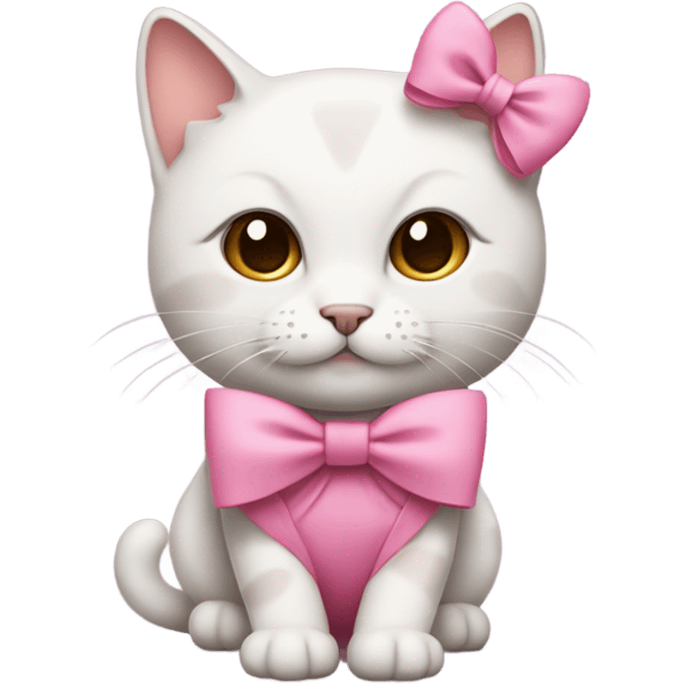 a cat with pink bow on head and with pink dress emoji