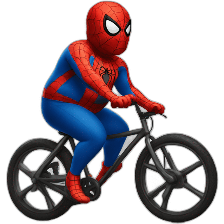 Fat Spiderman on a bike emoji