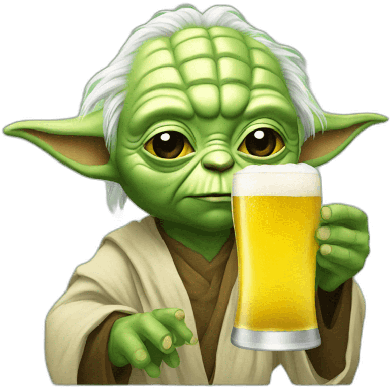 Yoda drink beer emoji