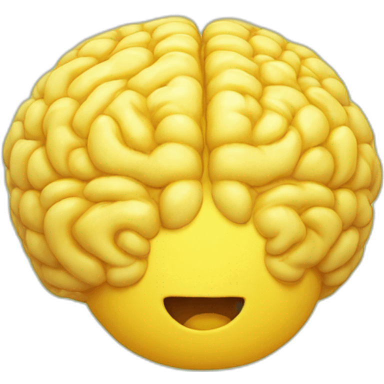 cerebro amarillo saliendo jugo emoji