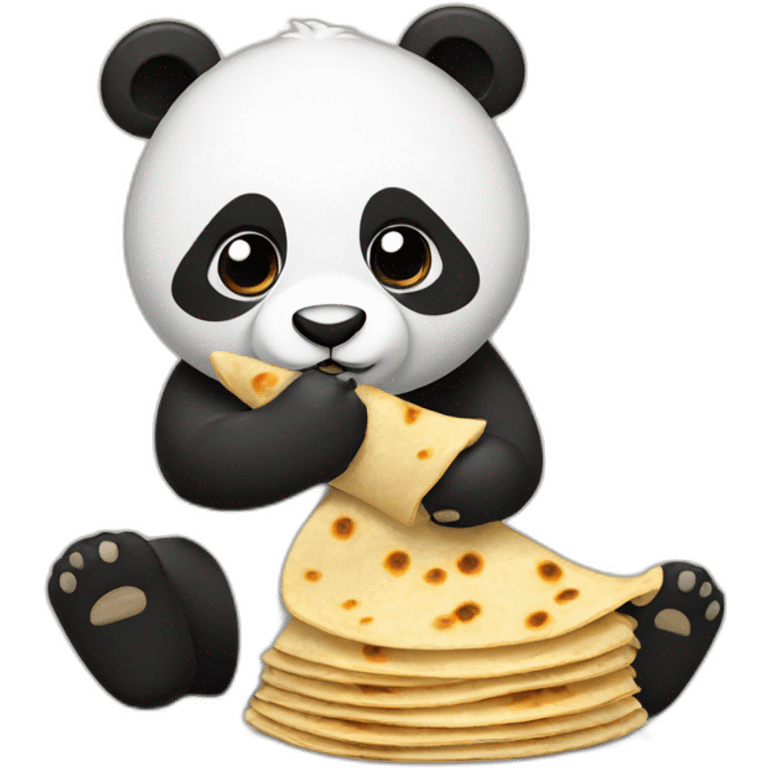 Panda eating chapati emoji