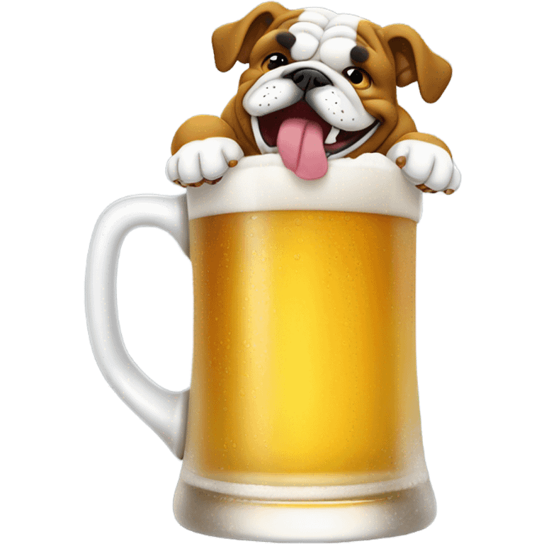 Bulldog drinking beer emoji