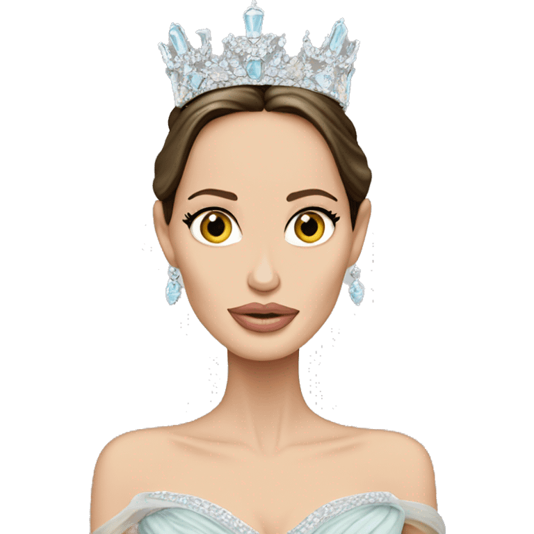 Angelina Jolie wearing a pastel tiara emoji