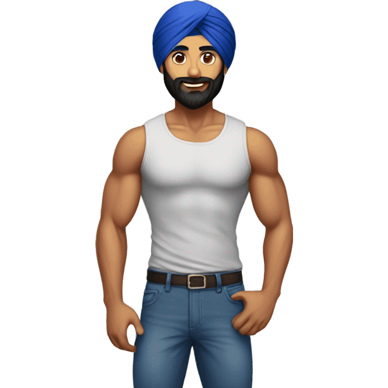 Sikh guy wearing a shirt muscular body emoji