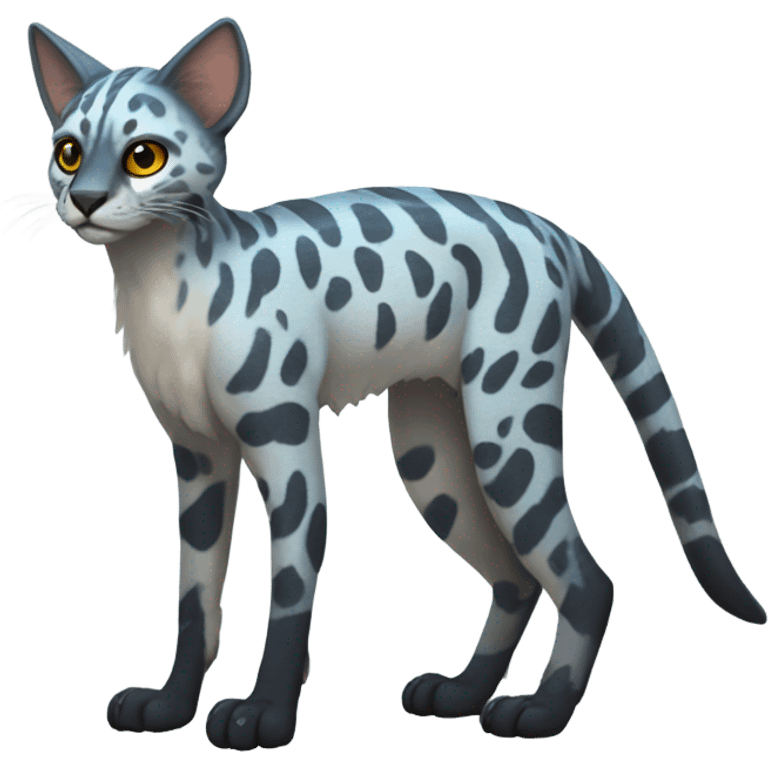 Modern Feral Rare Fantasy Vernid-Trico-species by LiLaiRa, random markings, full body emoji