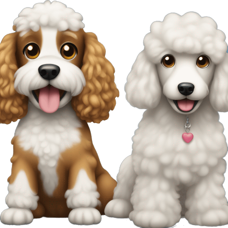 The dog is cute and the poodle is beautiful emoji