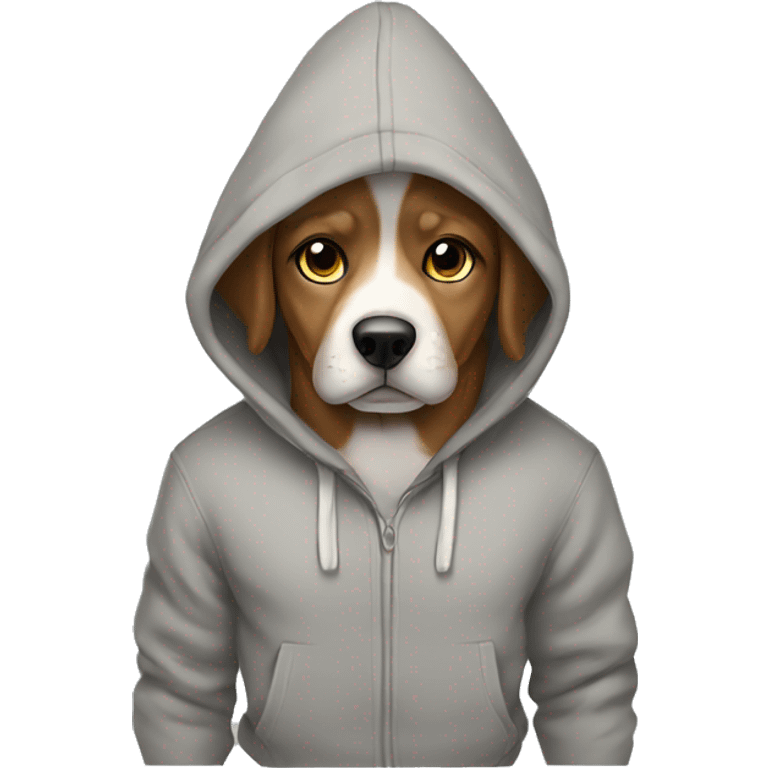 Dog wearing a hoodie emoji