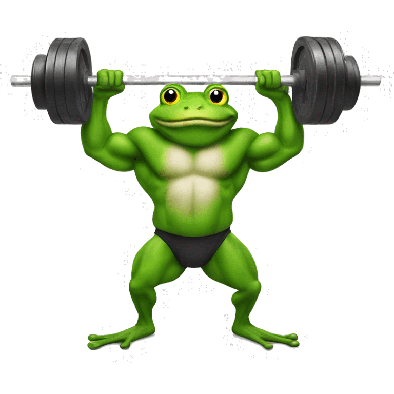 Bodybuilding frog emoji