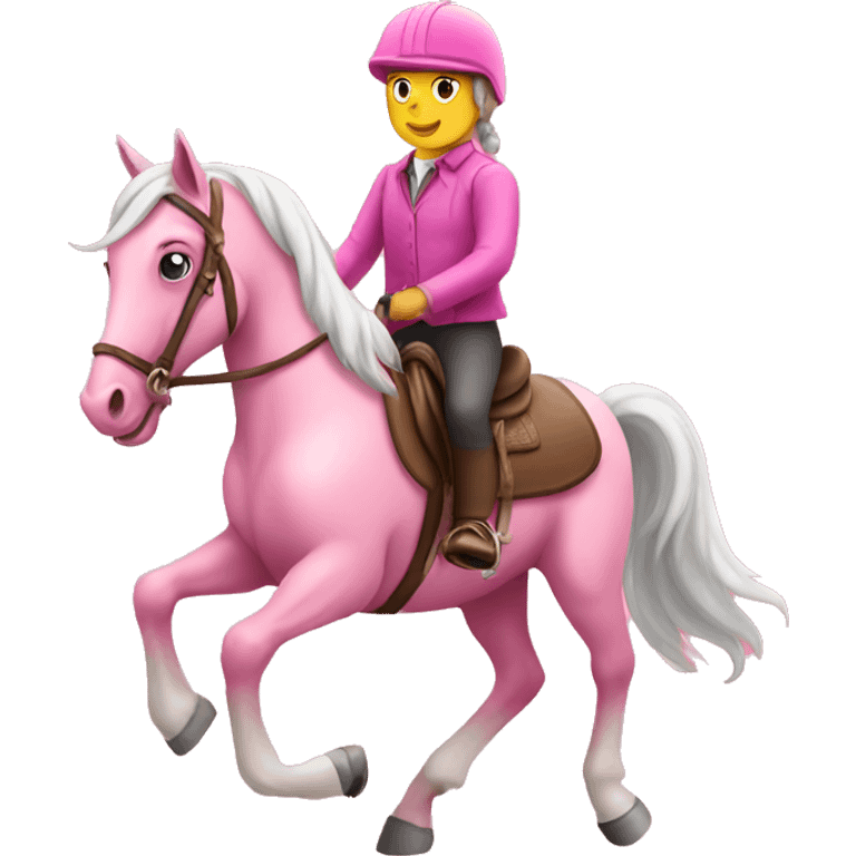 pink horse riding emoji