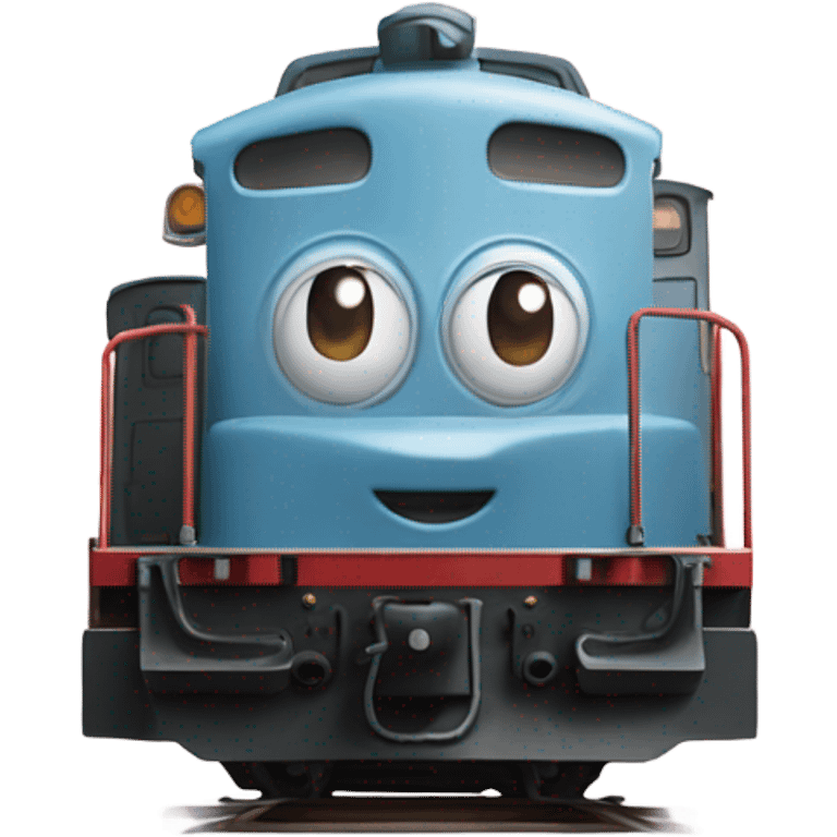 A electric locomotive (With little Kirby eyes on the front of the trains face) emoji