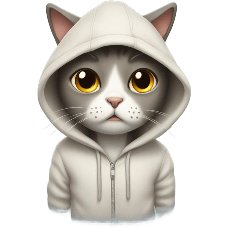 cat crying with a hoodie on  emoji