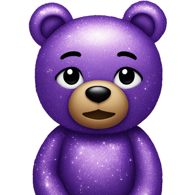 Purple glitter teddy bear cutw emoji