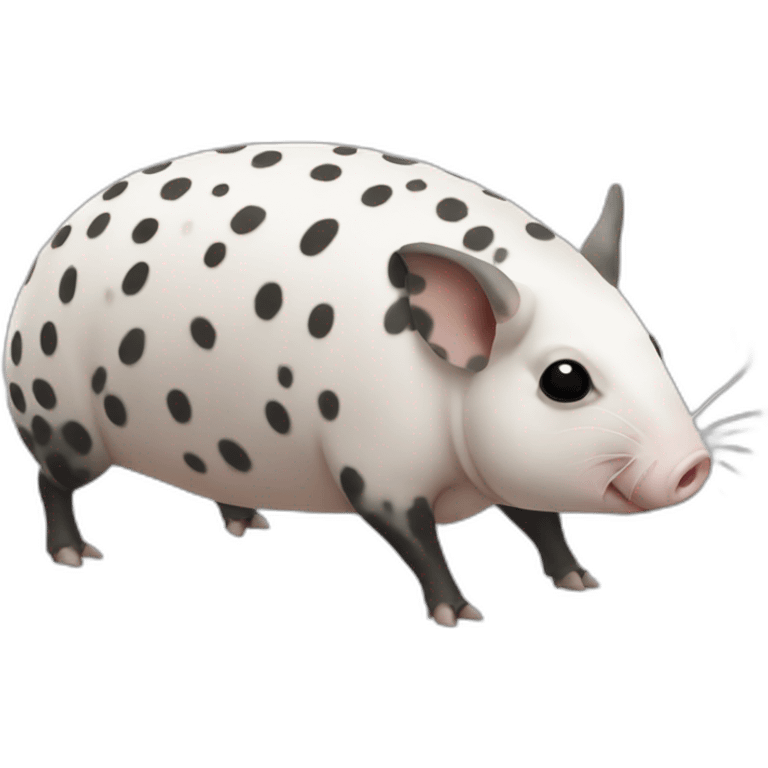 White pig armadillo insect with black spots emoji