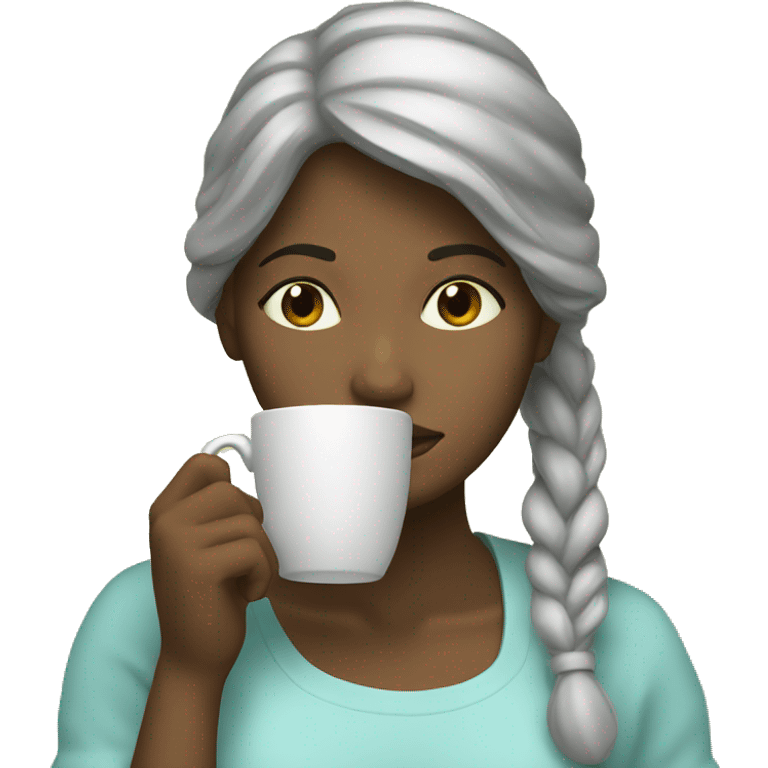 Girl sipping tea emoji