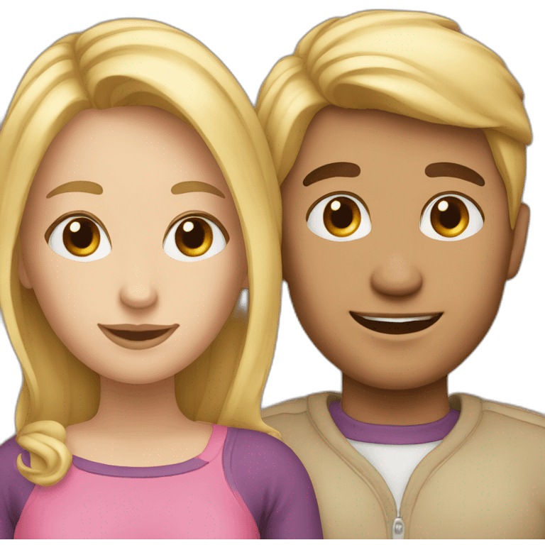 Couple blond et brun emoji