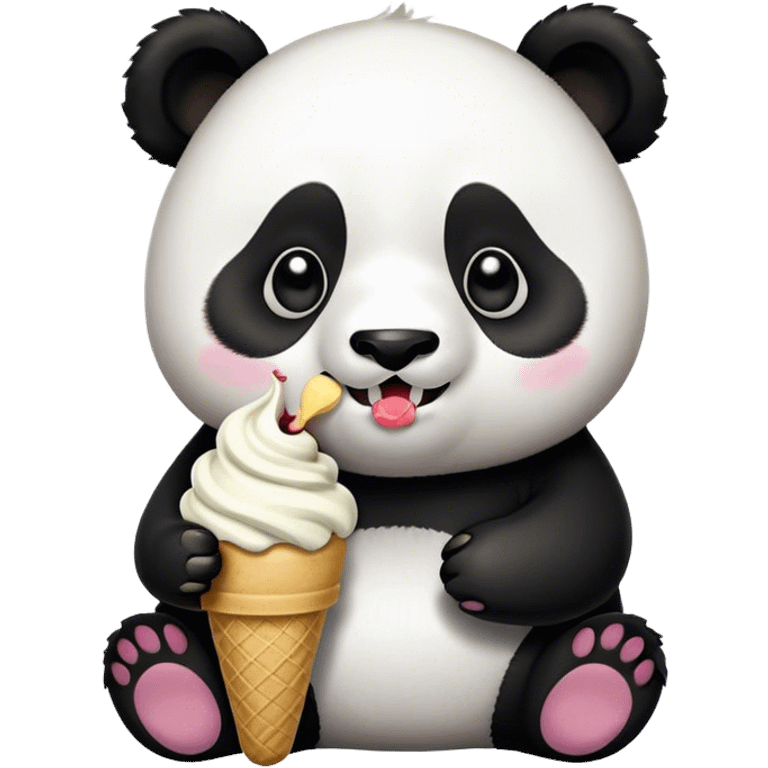 Panda eating ice cream emoji
