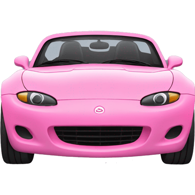 Pink miata with heart wheels emoji