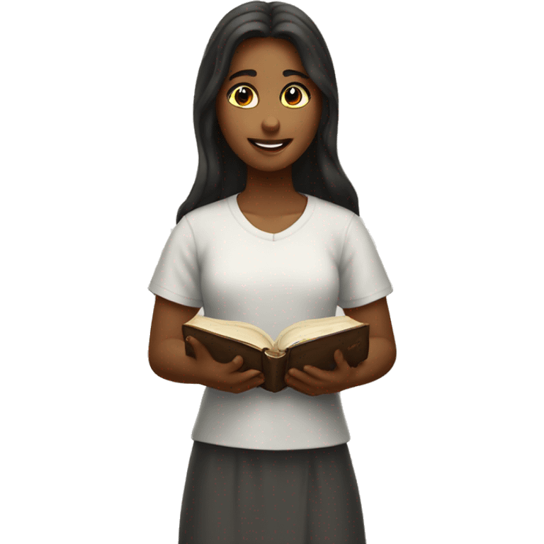 girl giving bible stud emoji