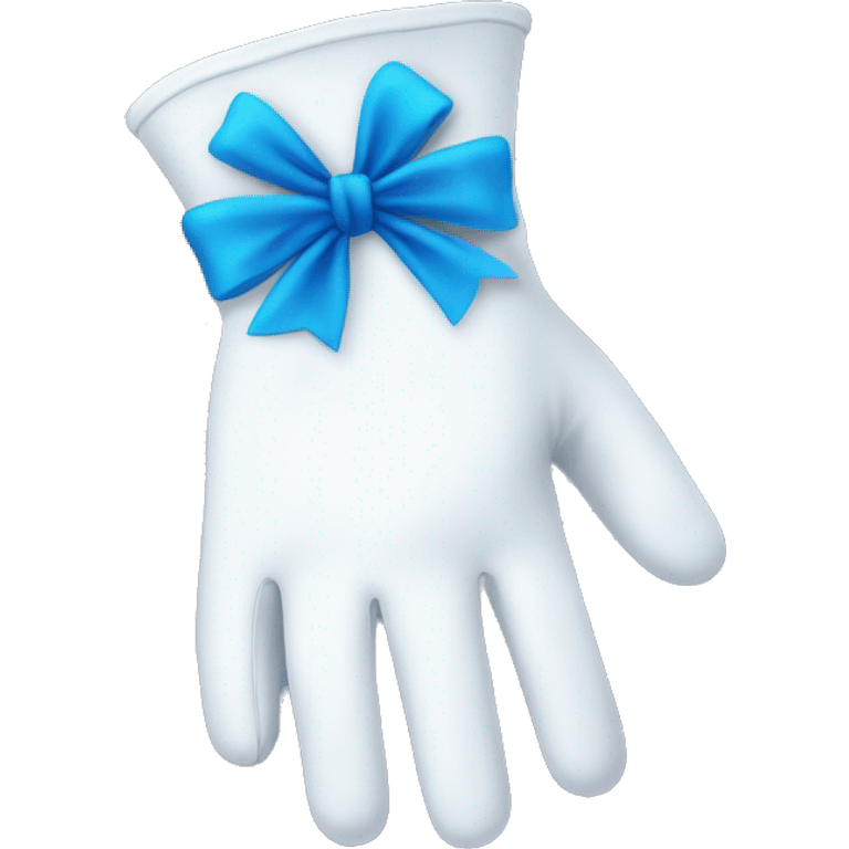 White gloves with blue bow emoji