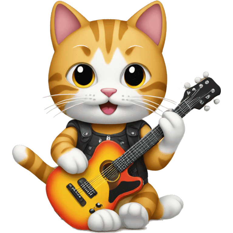 cat playing guitar emoji