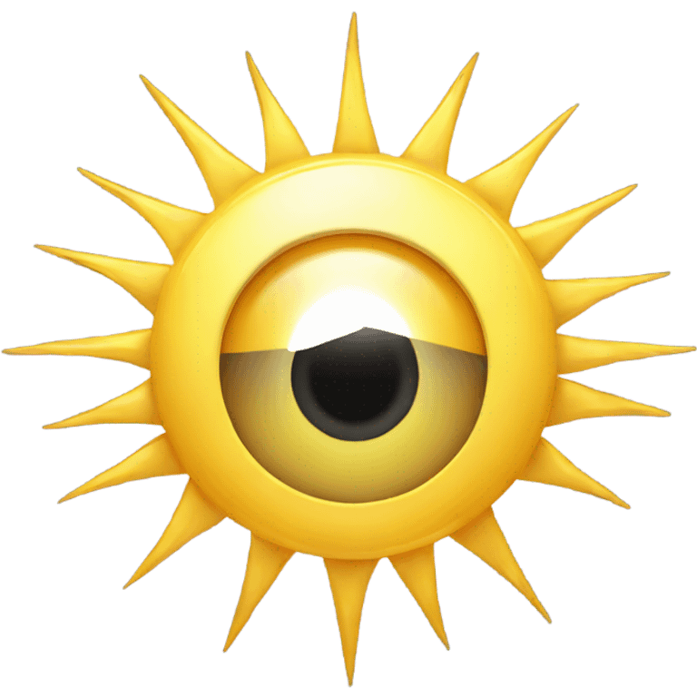 sun looking eye with golden rays emoji