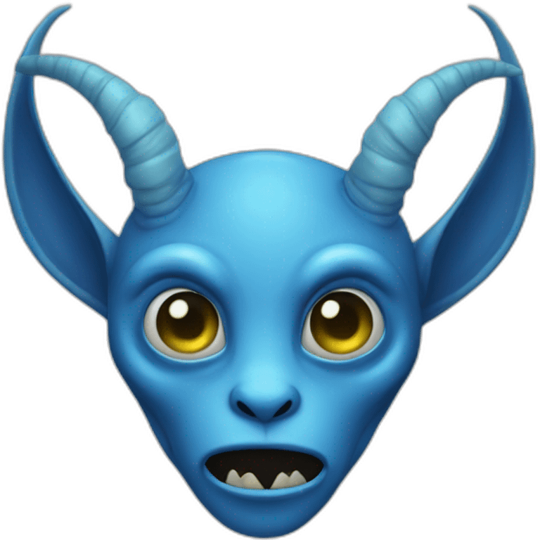 blue alien with horns emoji