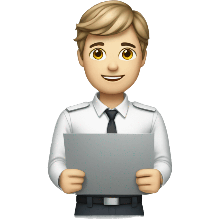 a professional person with fair color with thank you note  emoji