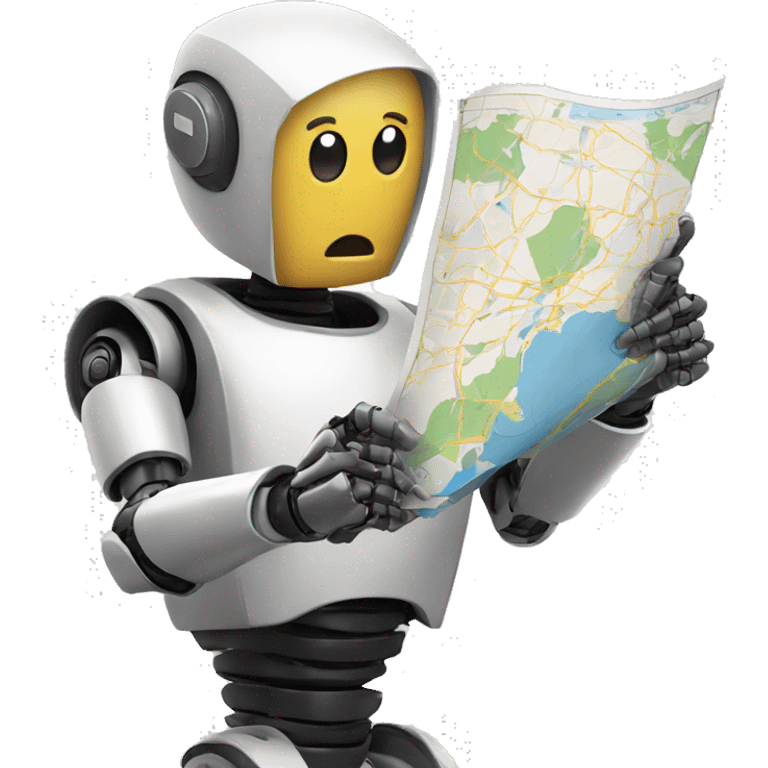 Robot with map in his hand emoji