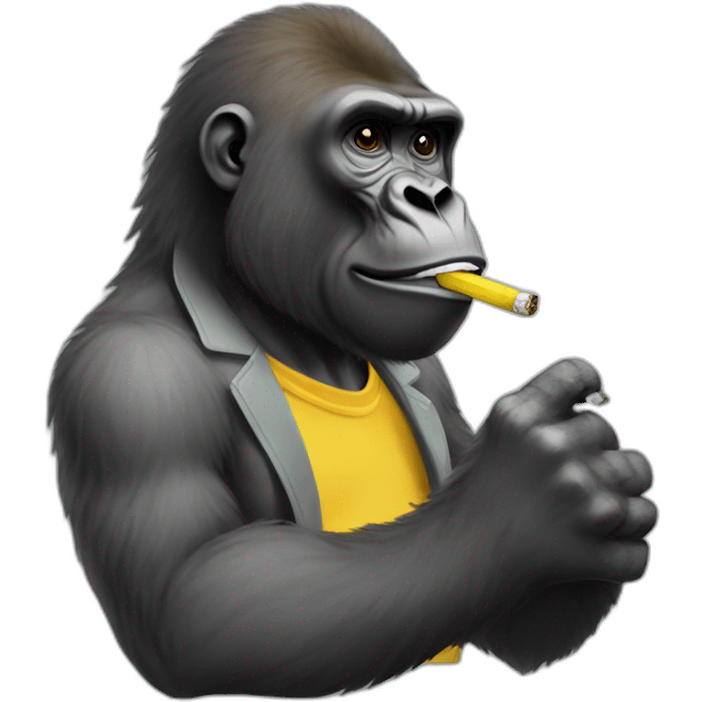 Gorilla smoking à banana  emoji