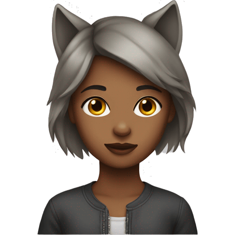 Girl with wolf cut  emoji