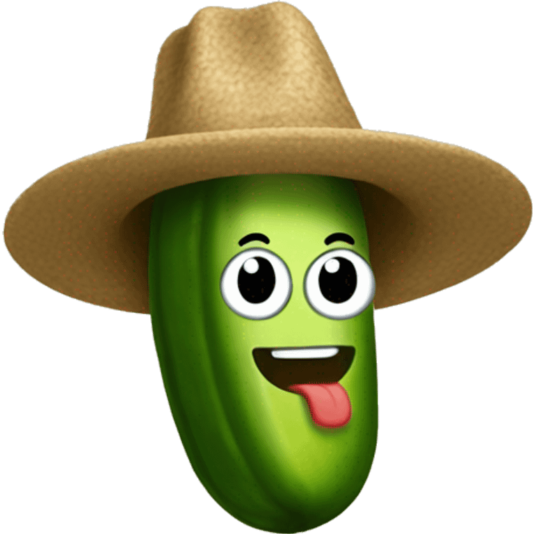 Pickle with a hat emoji