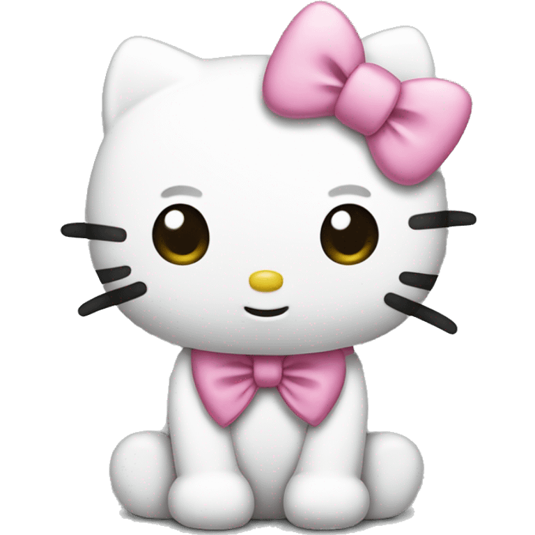 Hello kitty with a pink bow  emoji