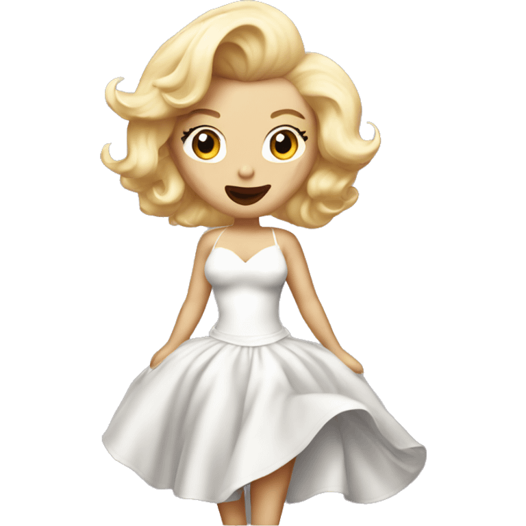 marilyn monroe with dress flowing emoji