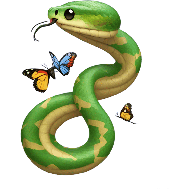 Snake with butterfly  emoji