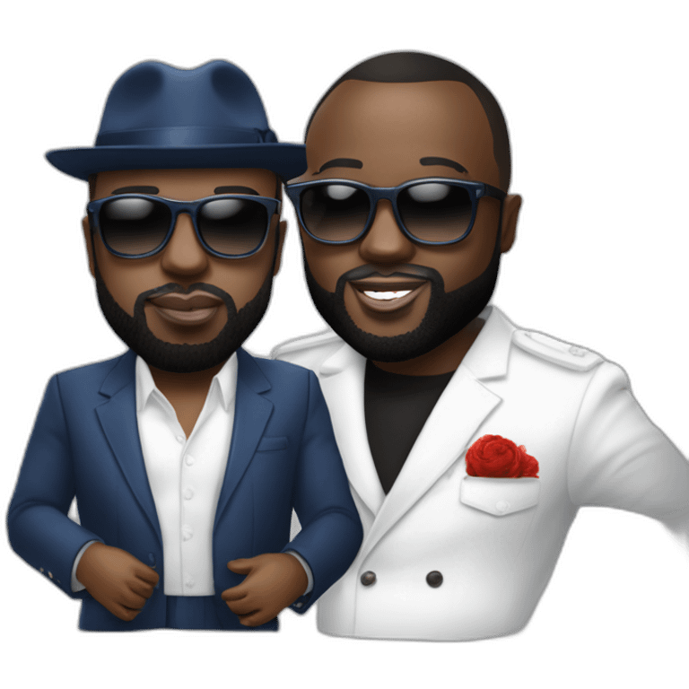 Maître Gims quifait un câlin a jean marie le pen emoji