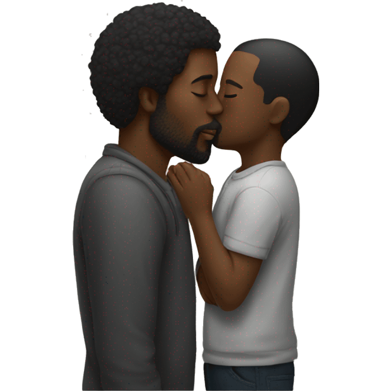 Black man kissing black man emoji