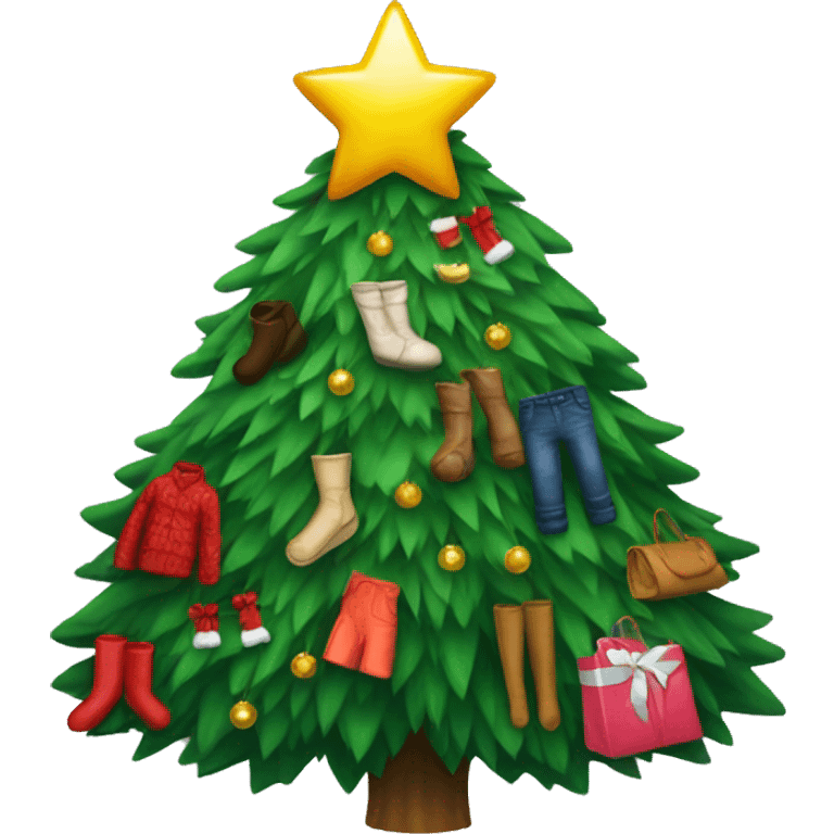 Christmas tree with clothes on it emoji