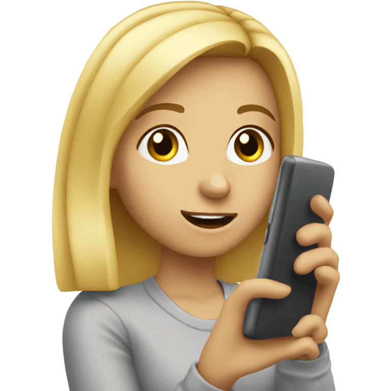 blonde girl recording a voice message emoji