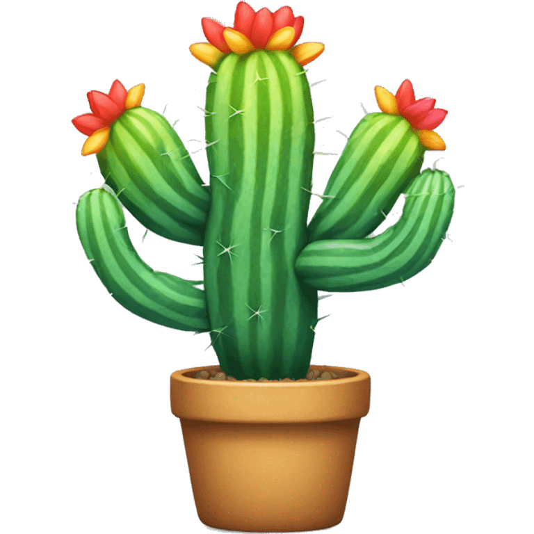 Rainbow striped cactus  emoji