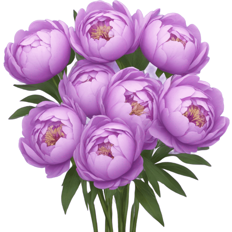 little purple Peonies in bouquet  emoji